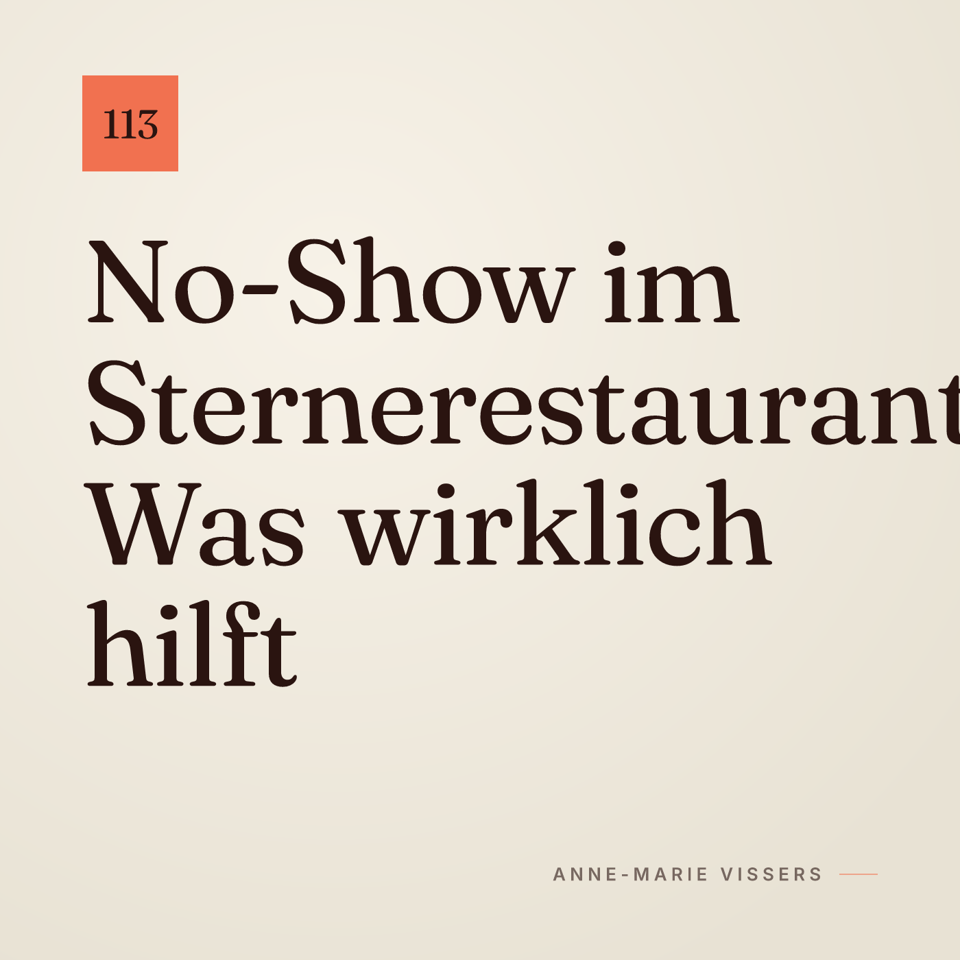 No-Show im Sternerestaurant: Klage oder Kontakt? episode artwork